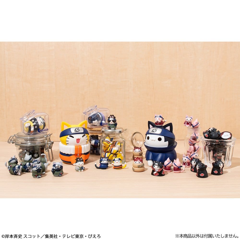 Naruto Mega Cat Project Mini Figures 3 cm Nyaruto! Cats from Konoha by Reboot Blind Box Display (8) (Repeated)