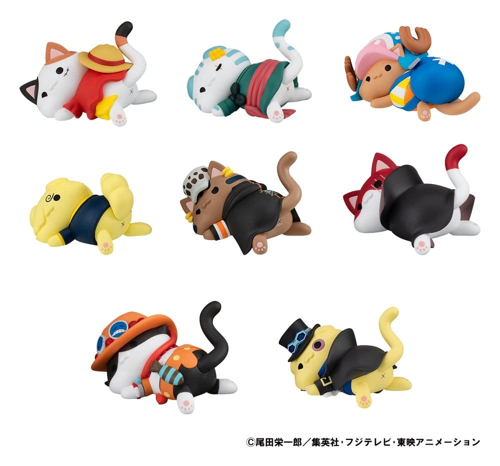 One Piece Mega Cat Project Trading Figur Egghead NyanPieceNyan! Stickie! 3 cm Assortment (8) Megahouse