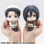 Attack on Titan Look Up PVC Figurer Levi Rengöringsversion & Mikasa Ackerman (med gåva) 11 cm