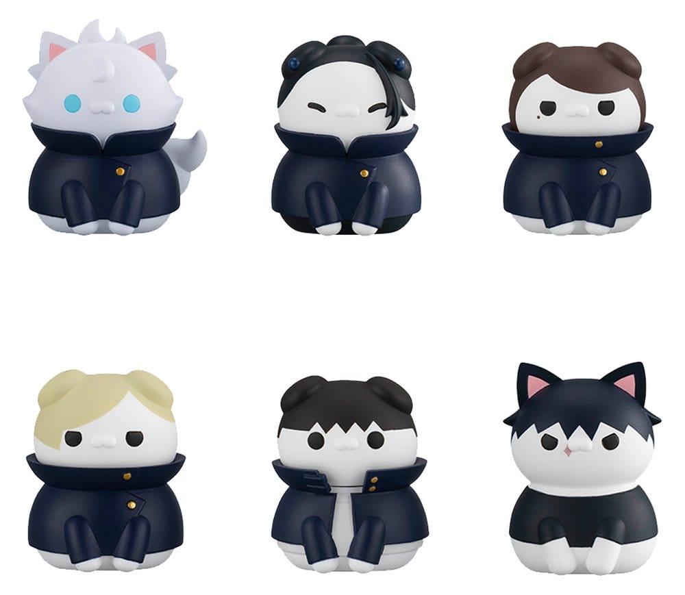 Jujutsu Kaisen Mega Cat Project Jujutsu Cats Gömda Samlingen/För tidig Död Version Mini Figurer 3 cm Blindbox Display (8) (Upprepad)