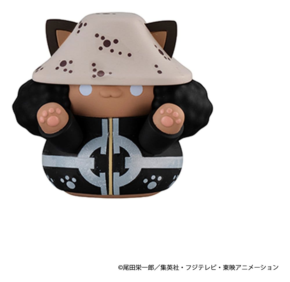 One Piece Mega Cat Project Nyan Piece Nyan! Luffy och Sjöväldernas sju krigare Minifigurer 3 cm Blindbox Display (8) (Upprepning)