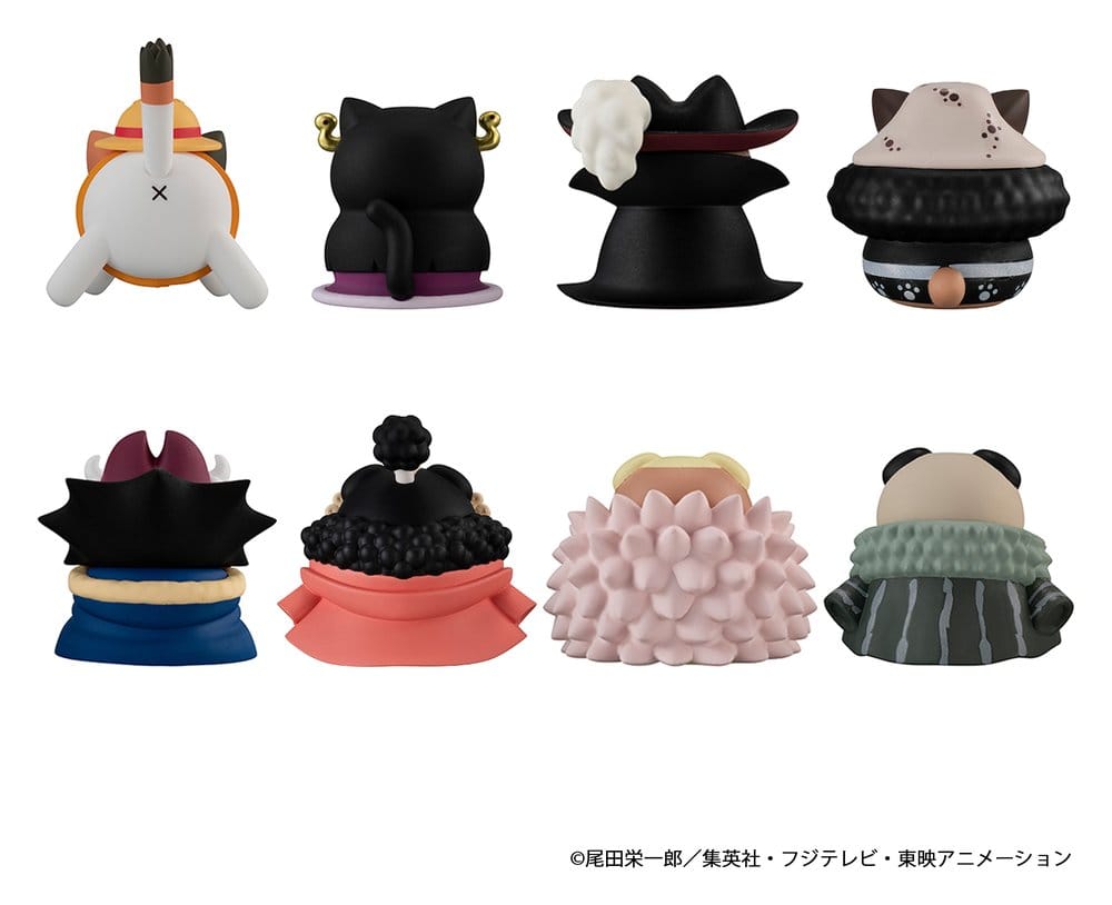 One Piece Mega Cat Project Nyan Piece Nyan! Luffy och Sjöväldernas sju krigare Minifigurer 3 cm Blindbox Display (8) (Upprepning)