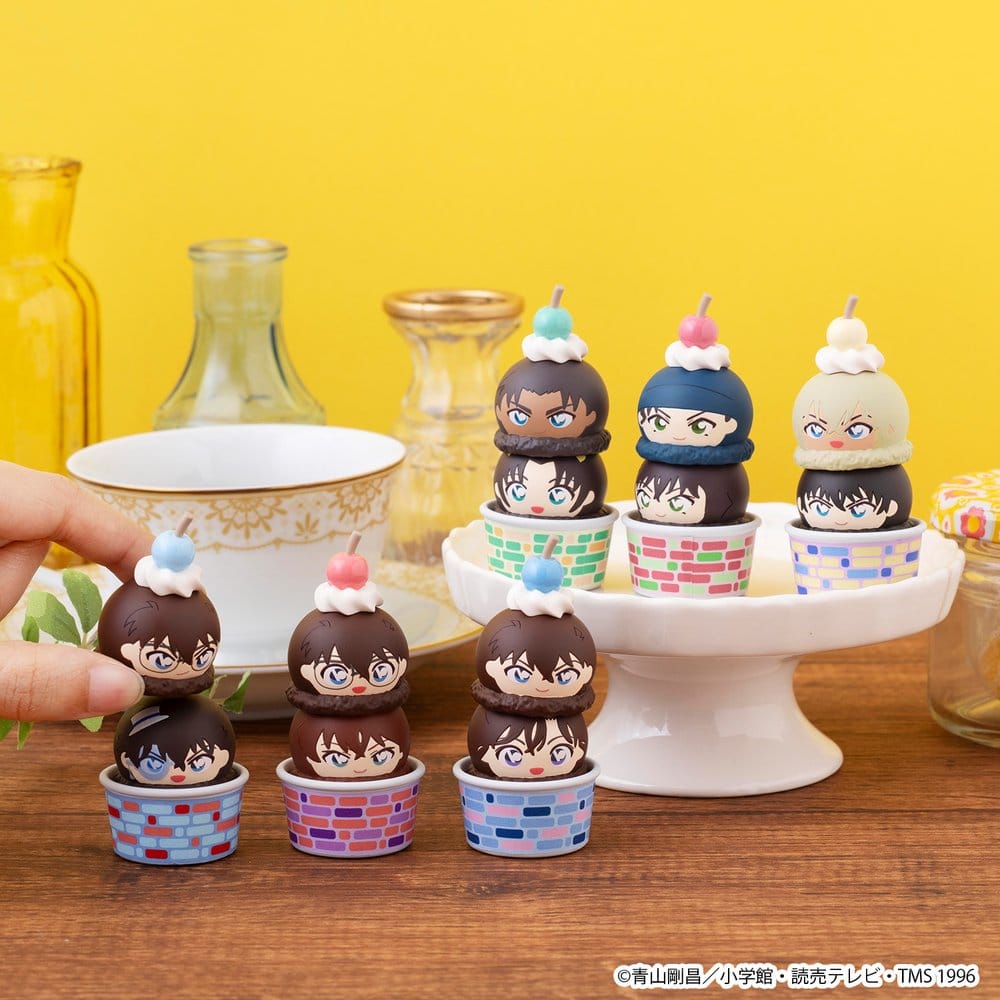 Detective Conan Tsumichen stapelbara och föränderliga minifigurer 8 cm blindboxset (6) (med present)