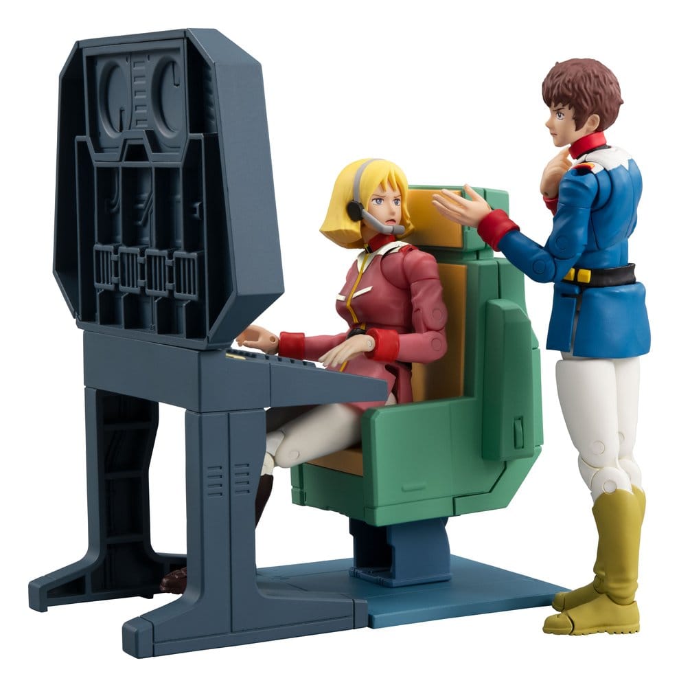 Mobile Suit Gundam G.M.G. Collection EX Diorama White Base Bridge Radio Operator Desk Set 10 cm (med gåva)