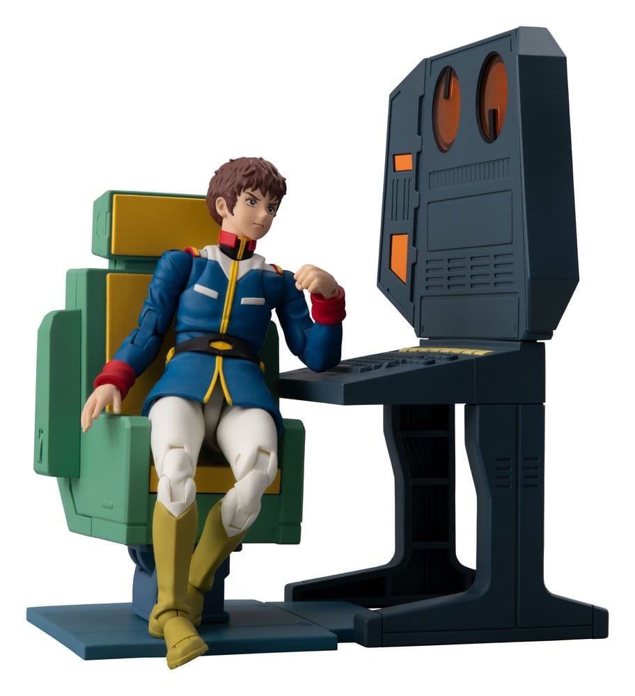 Mobile Suit Gundam G.M.G. Collection EX Diorama White Base Bridge Radio Operator Desk Set 10 cm (med gåva)