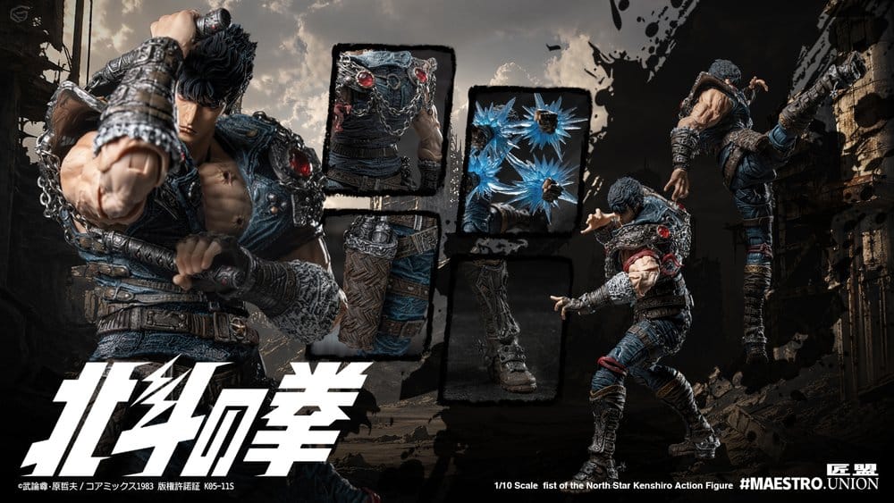 Actionfigur Kenshiro 1/12 från Fist of the North Star, 17 cm