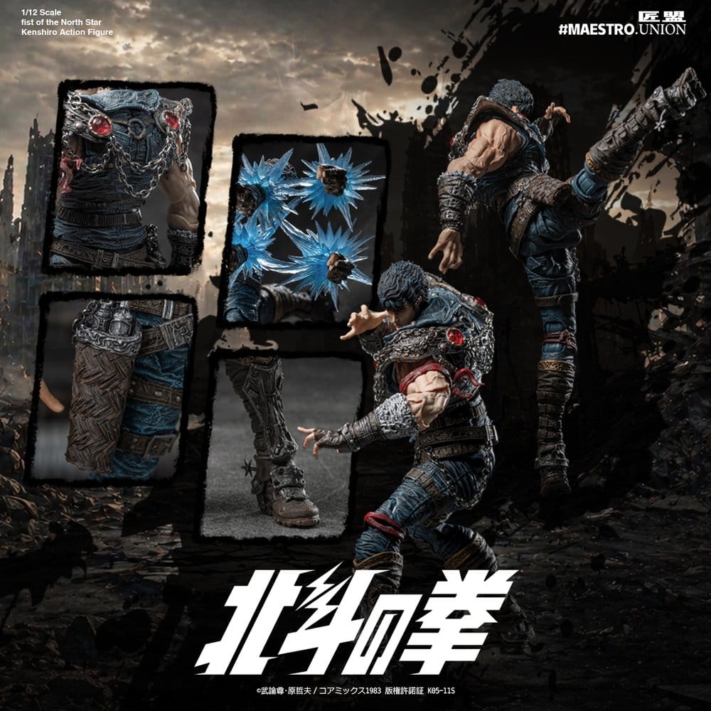 Actionfigur Kenshiro 1/12 från Fist of the North Star, 17 cm