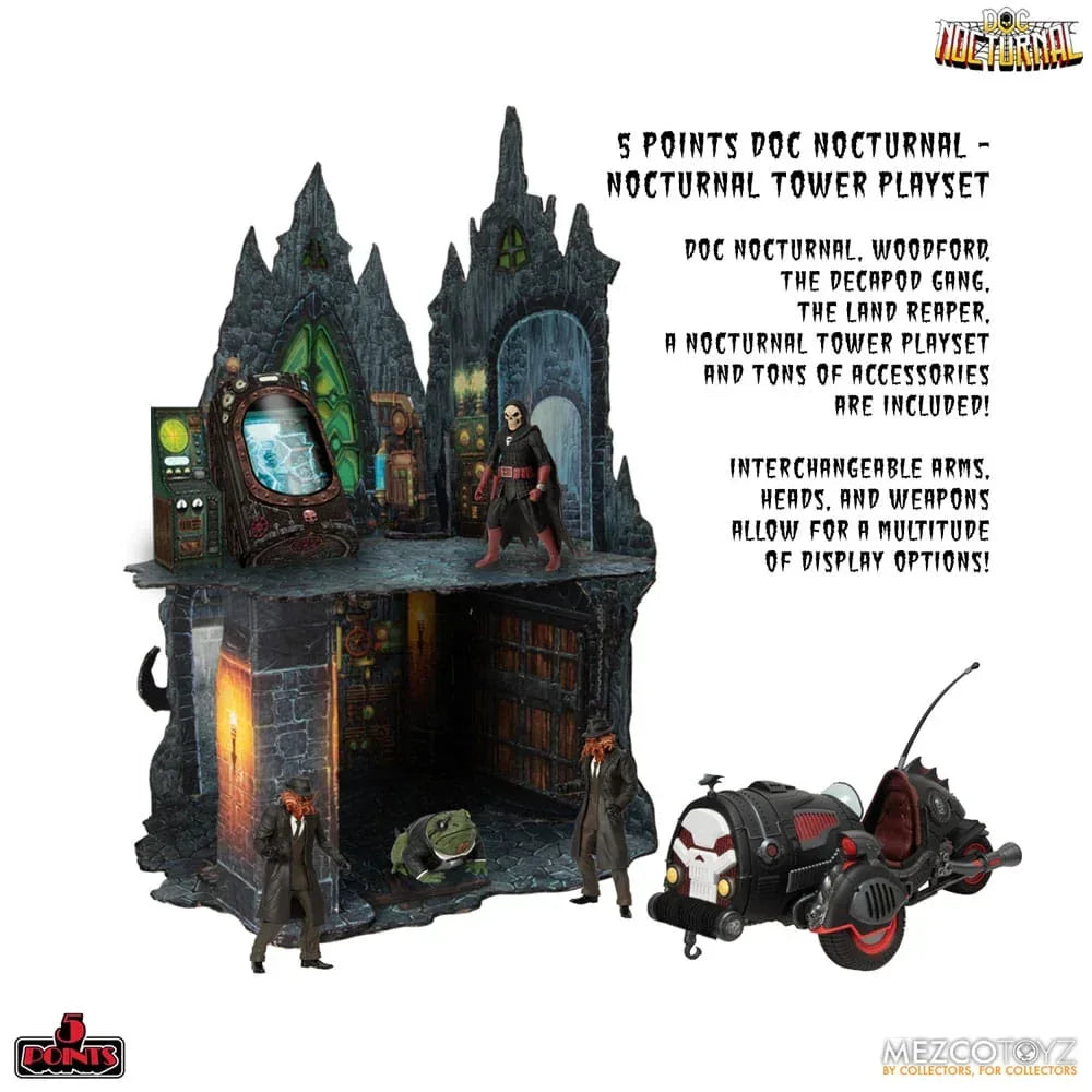 Doc Nocturnal 5 Points Action Figurr Nocturnal Tower Playset 9 cm Mezco Toys