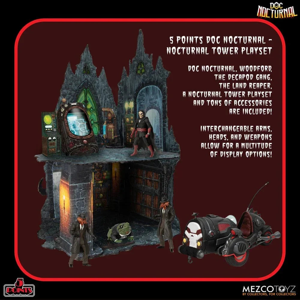 Doc Nocturnal 5 Points Action Figurr Nocturnal Tower Playset 9 cm Mezco Toys