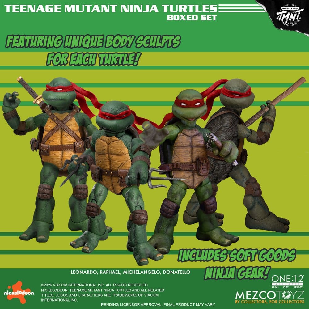 Teenage Mutant Ninja Turtles One:12 Collective Actionfigurset 1/12 i låda, 17 cm