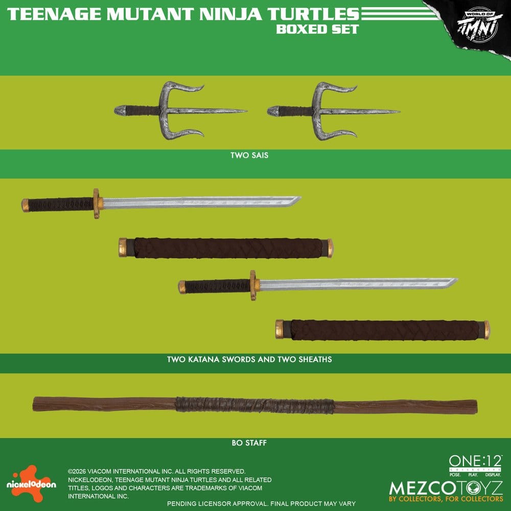 Teenage Mutant Ninja Turtles One:12 Collective Actionfigurset 1/12 i låda, 17 cm