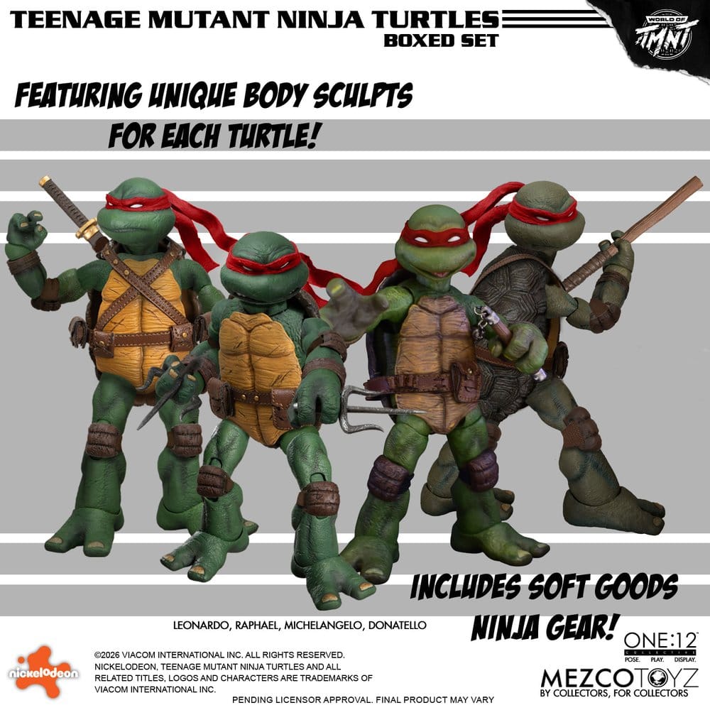 Teenage Mutant Ninja Turtles One:12 Collective Actionfigurset 1/12 i låda, 17 cm