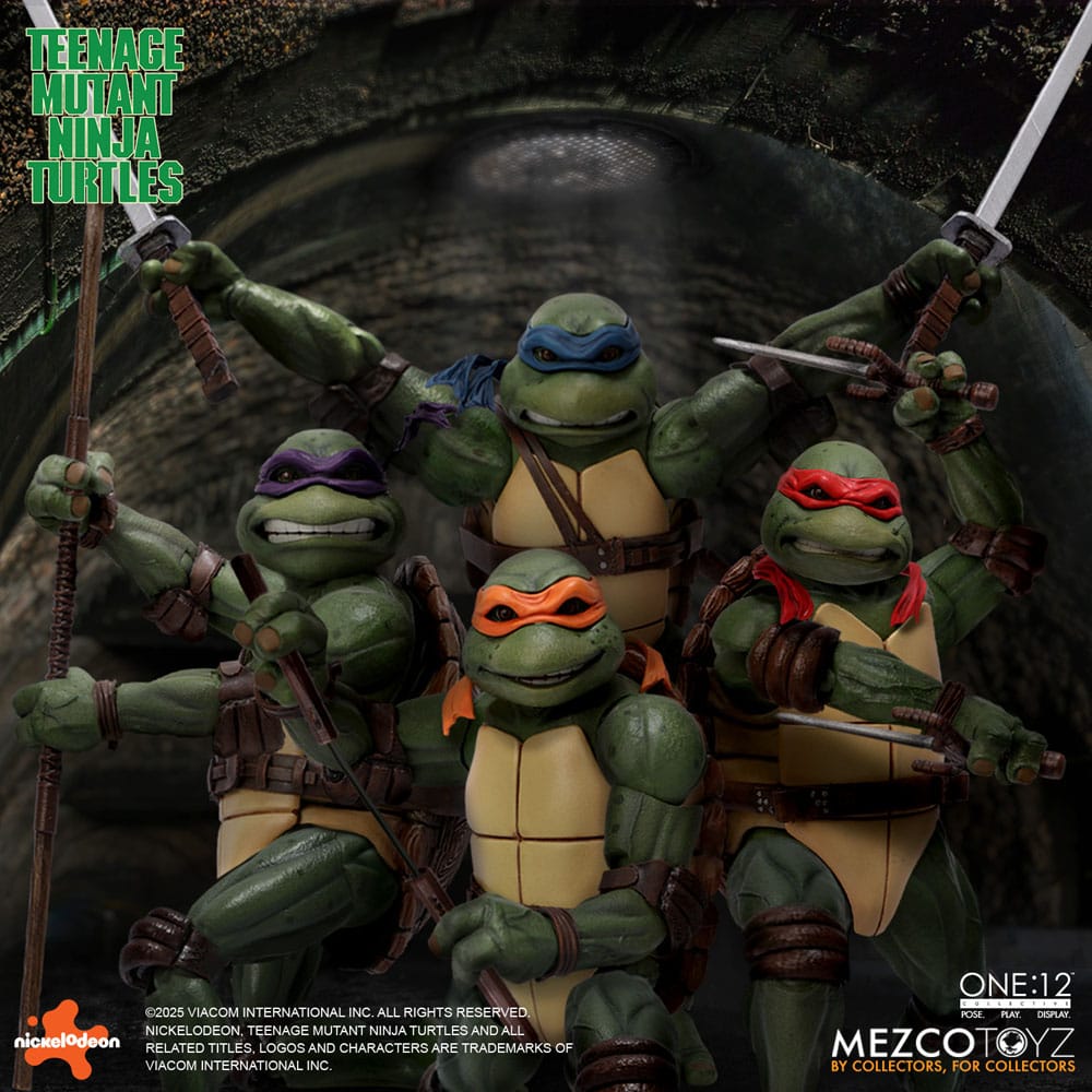 Teenage Mutant Ninja Turtles Figurer boxset 1/12 Teenage Mutant Ninja Turtles (1990 Film) 15 cm Mezco Toys
