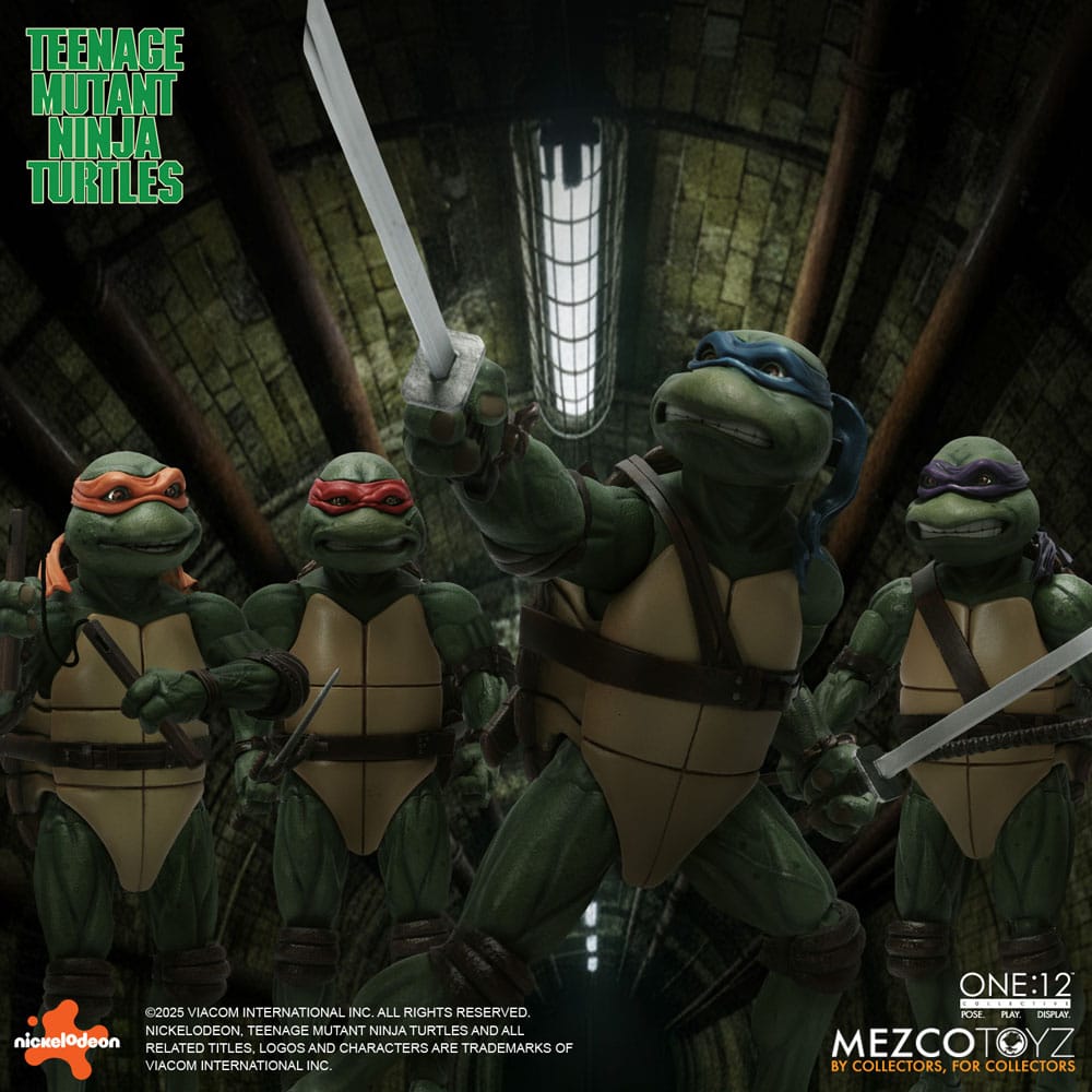 Teenage Mutant Ninja Turtles Figurer boxset 1/12 Teenage Mutant Ninja Turtles (1990 Film) 15 cm Mezco Toys