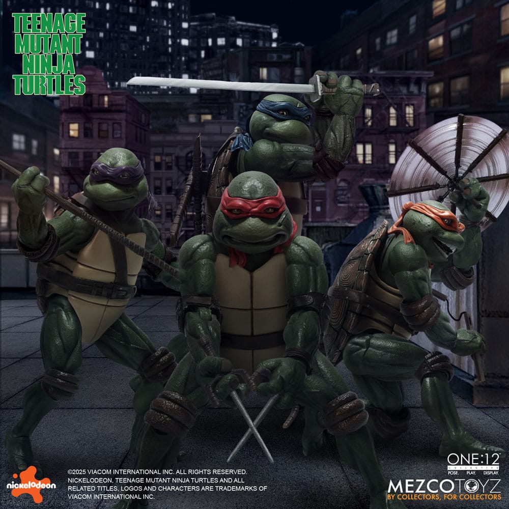Teenage Mutant Ninja Turtles Figurer boxset 1/12 Teenage Mutant Ninja Turtles (1990 Film) 15 cm Mezco Toys