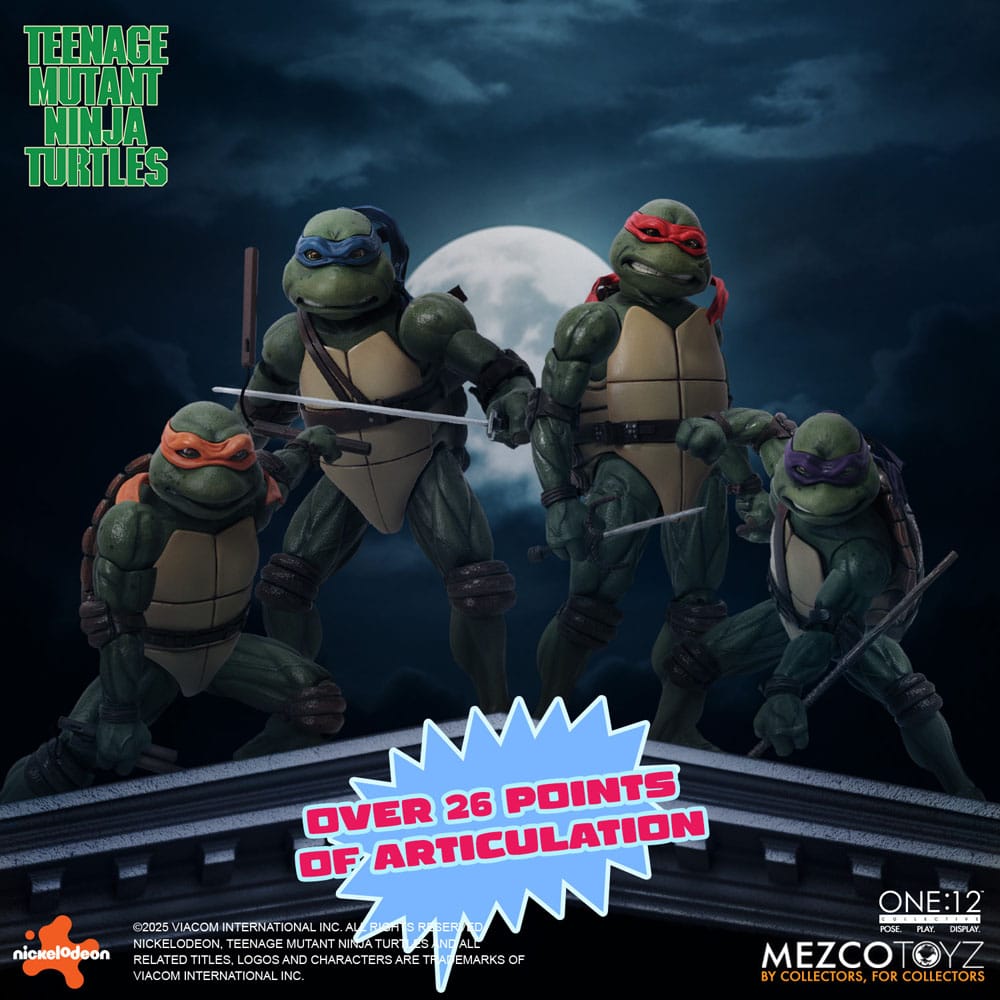 Teenage Mutant Ninja Turtles Figurer boxset 1/12 Teenage Mutant Ninja Turtles (1990 Film) 15 cm Mezco Toys