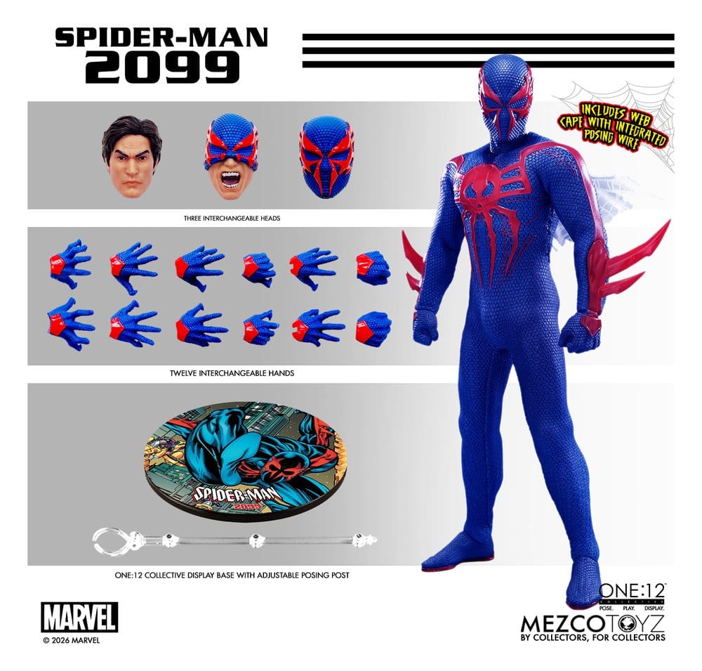Marvel Comics One:12 Collective Action Figur 1/12 Spider-Man 2099, 17 cm