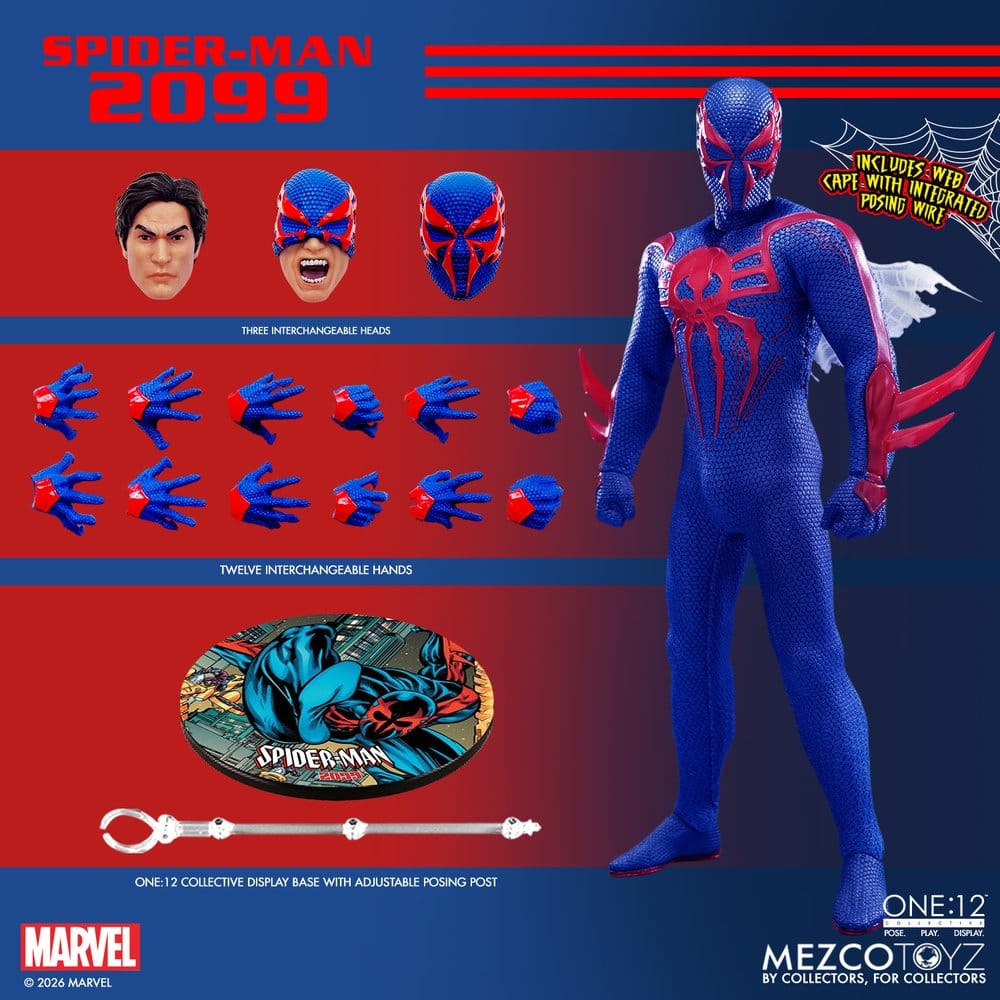 Marvel Comics One:12 Collective Action Figur 1/12 Spider-Man 2099, 17 cm