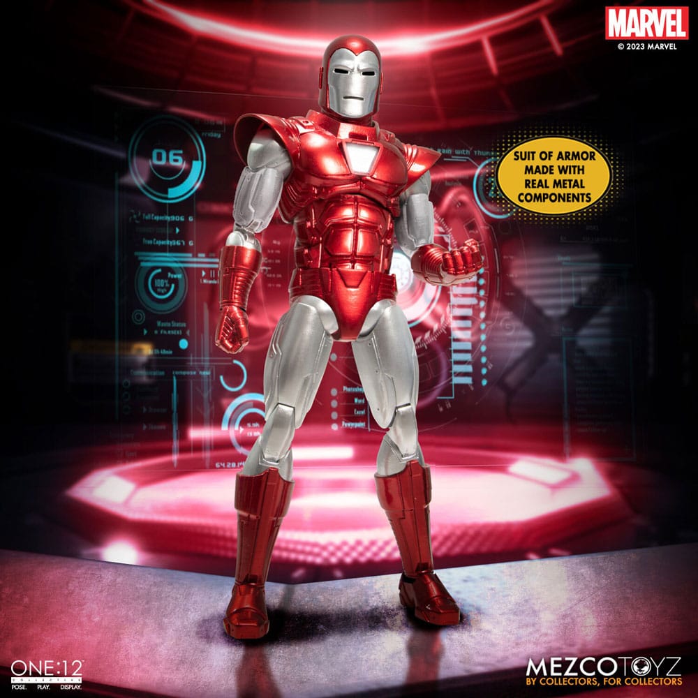 Marvel Action Figur 1/12 Iron Man (Silver Centurion Edition) 16 cm Mezco Toys