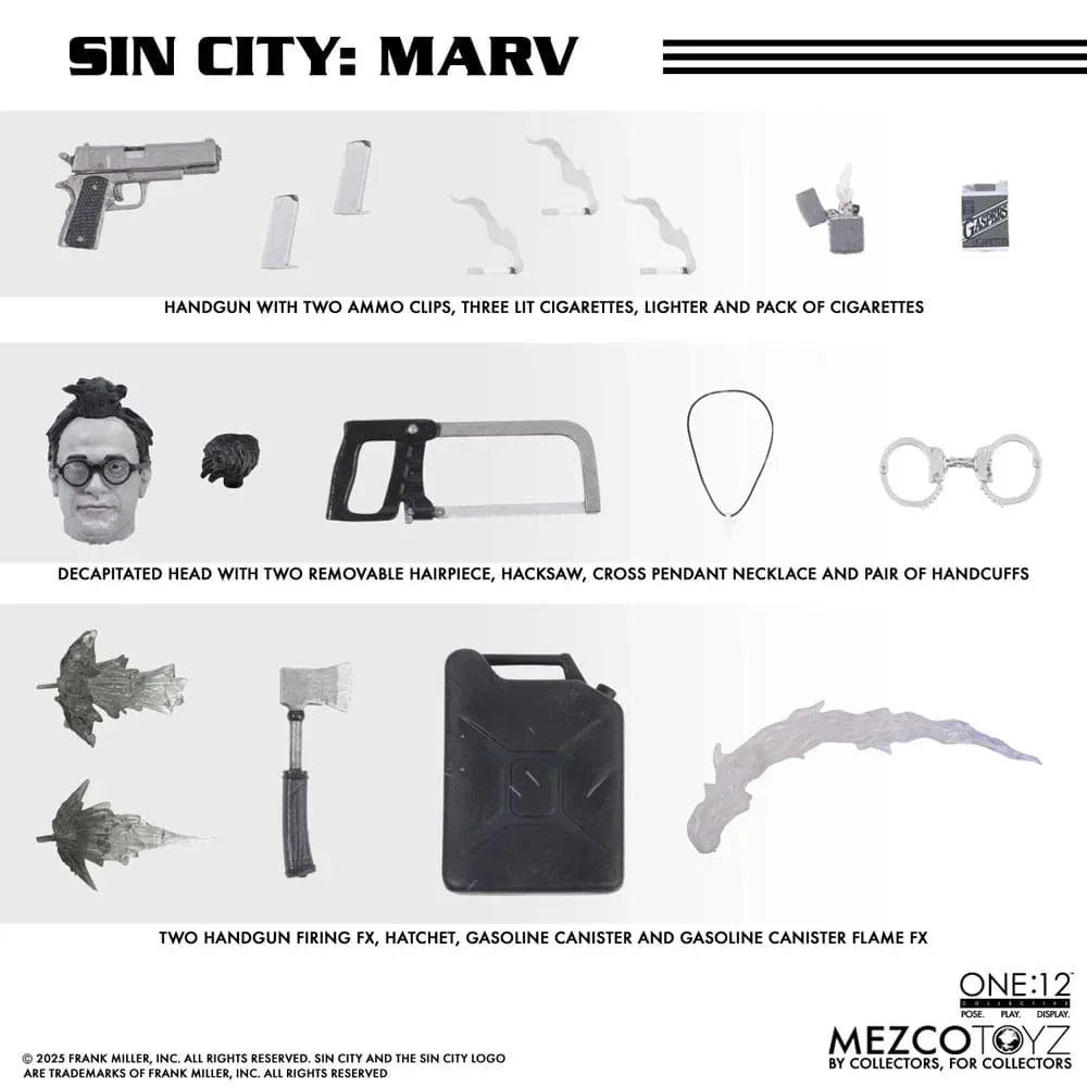Sin City Action Figur 1/12 Marv 17 cm – En Brutal Anti-Hjälte Mezco Toys