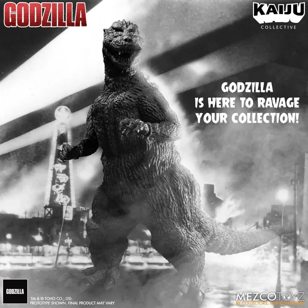 Godzilla (1954) Kaiju Collective Action Figur Godzilla - Black & White Edition 20 cm Mezco Toys