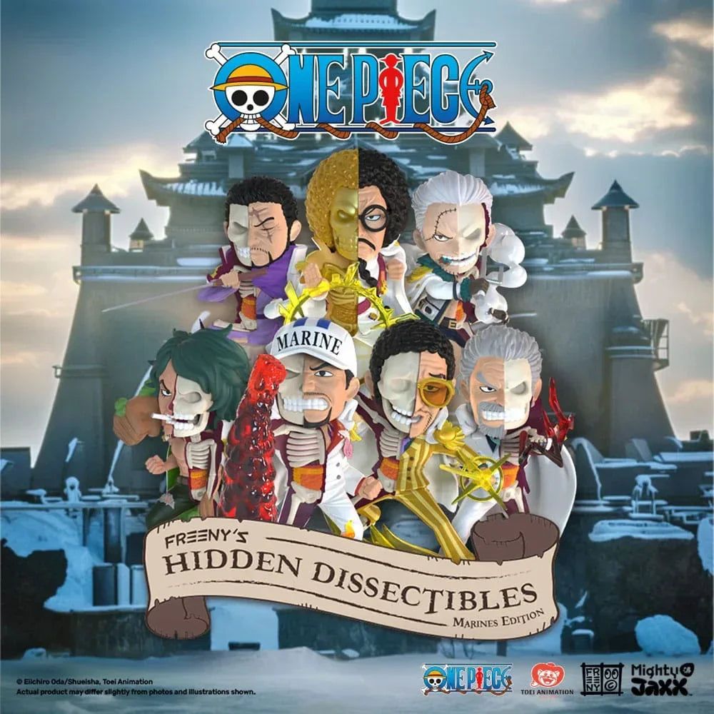 One Piece Freeny's Hidden Dissectables Marines Edition - 4 tum Figur Blind Box Display (6) Mighty Jaxx