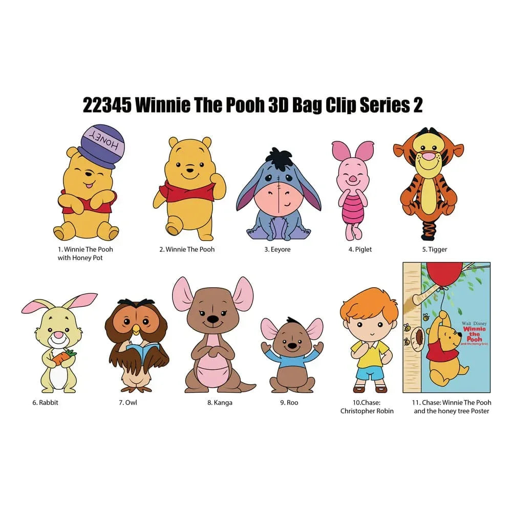 Winnie the Pooh 3D Foam Bag Clips Series 2 Display (24) Monogram Int.