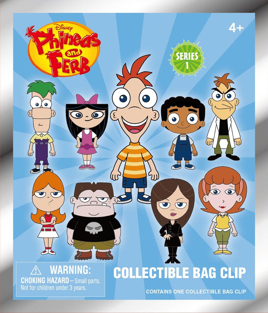 Phineas och Ferb 3D Foam Bag Clips Series 1 Display (24) Monogram Int.