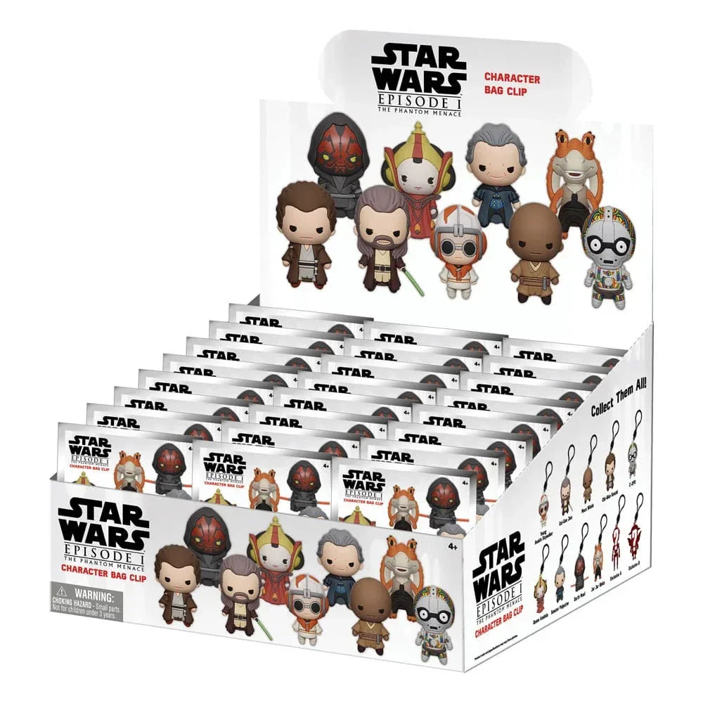 Star Wars 3D PVC Bag Clips The Phantom Menace Display (24) Monogram Int.