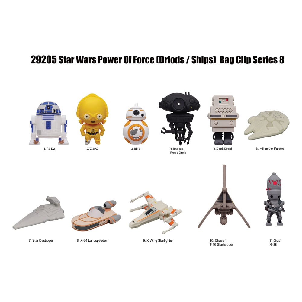 Star Wars PVC Bag Clips Series 8 Power Of Force Display (24) Monogram Int.