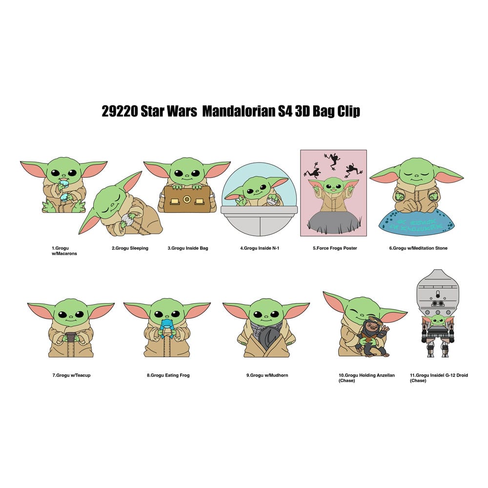 Star Wars 3D Foam Bag Clips Best of Grogu Series 1 Display (24) Monogram Int.