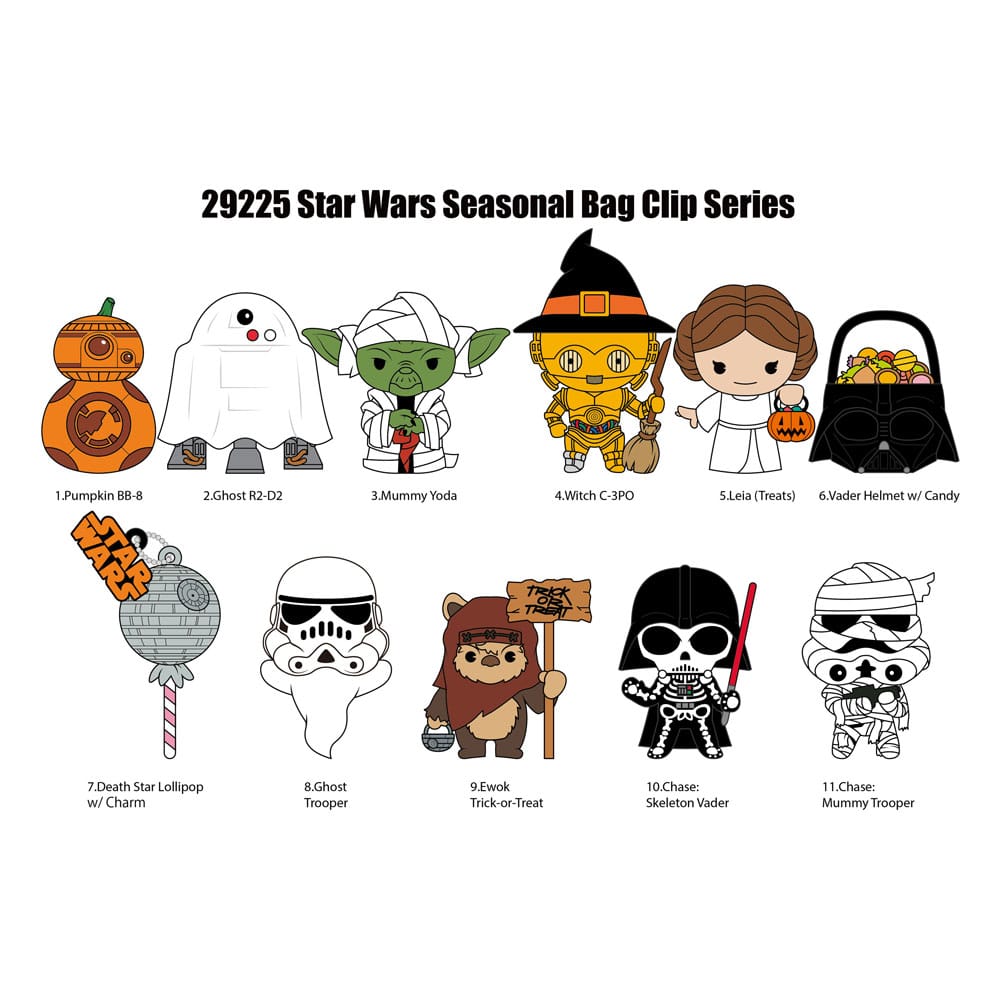 Star Wars 3D PVC Bag Clips Halloween Display (24) Monogram Int.