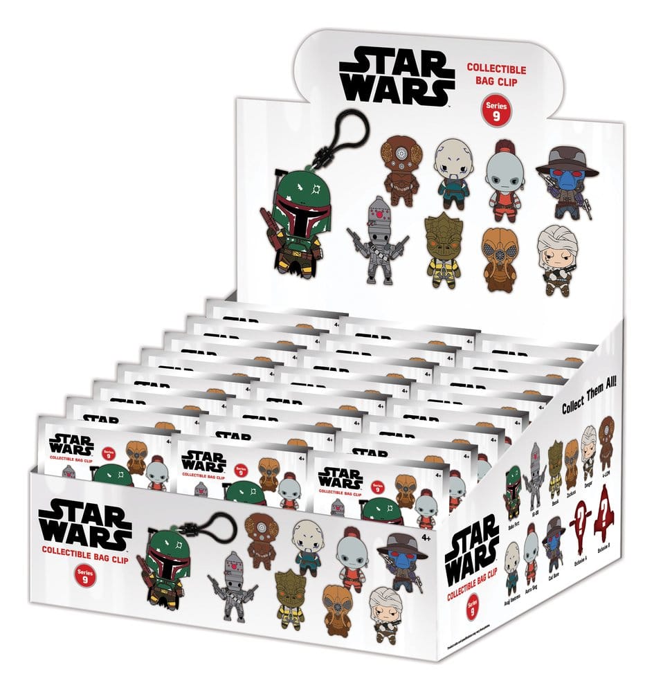 Star Wars Mest Eftertraktade Prisjägare 3D PVC Väsksklämmor Serie 1 Display (24)