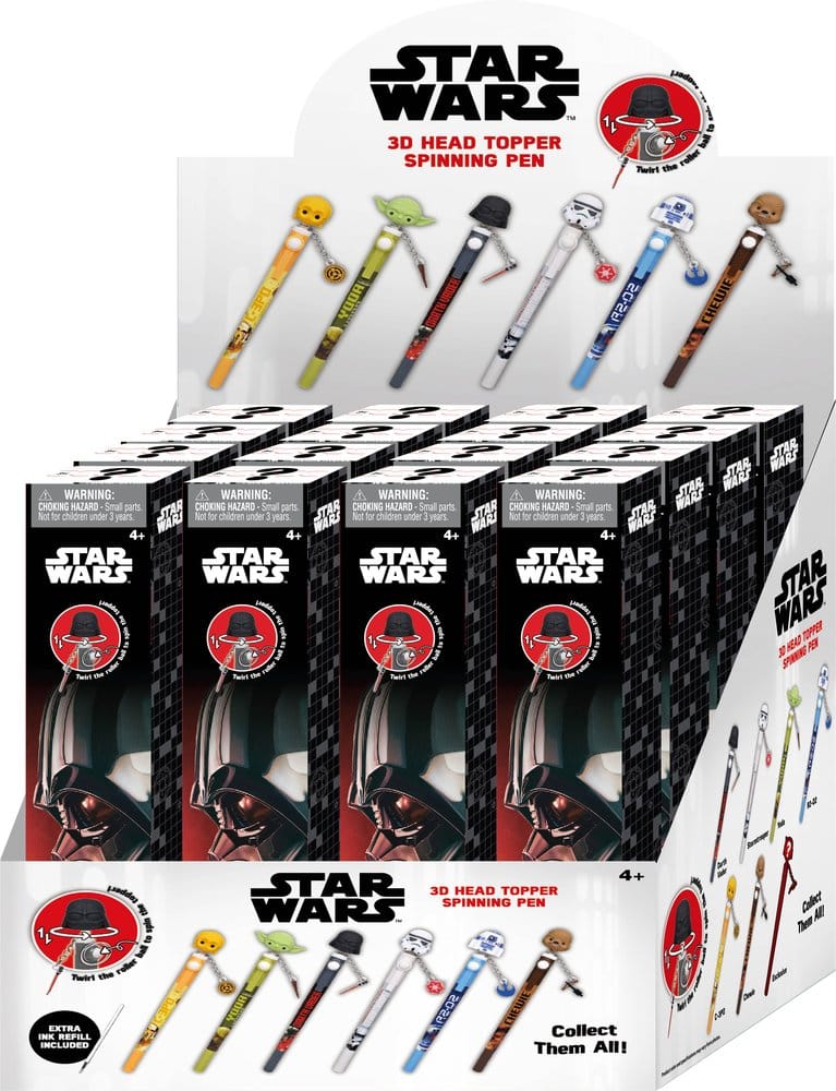 Star Wars 3D Huvuddekoration Snurrande Pennställ (12 stycken)