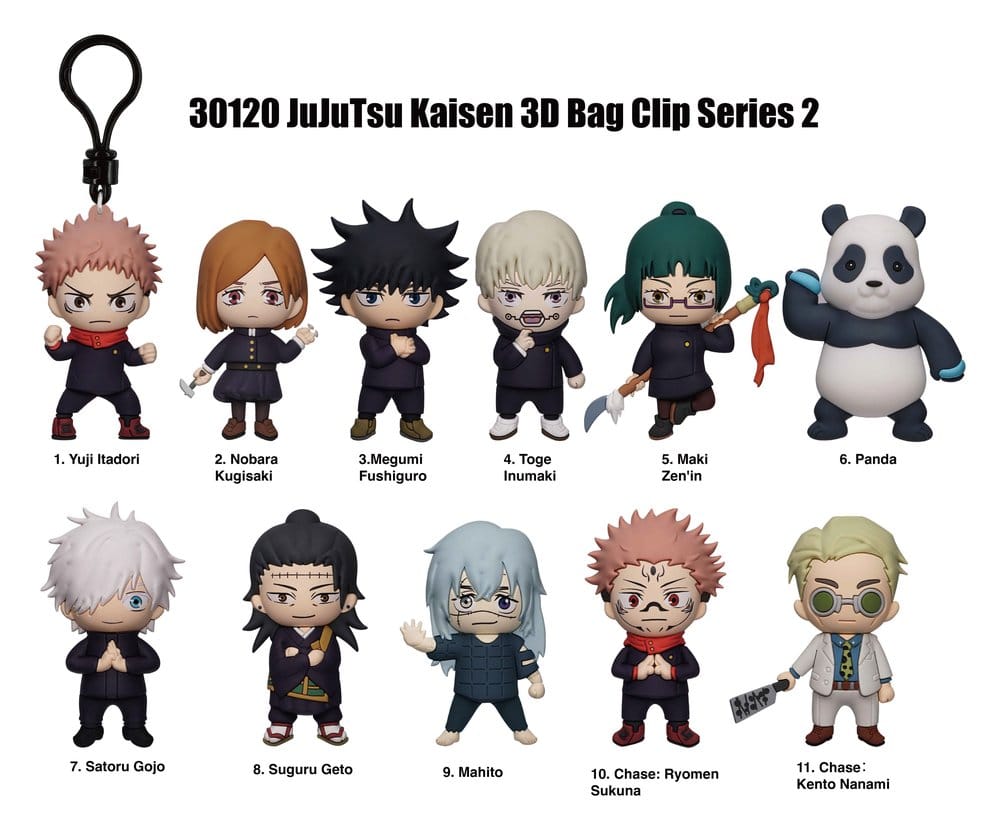 Jujutsu Kaisen 3D PVC Väskklämmor Serie 2 Display (24)