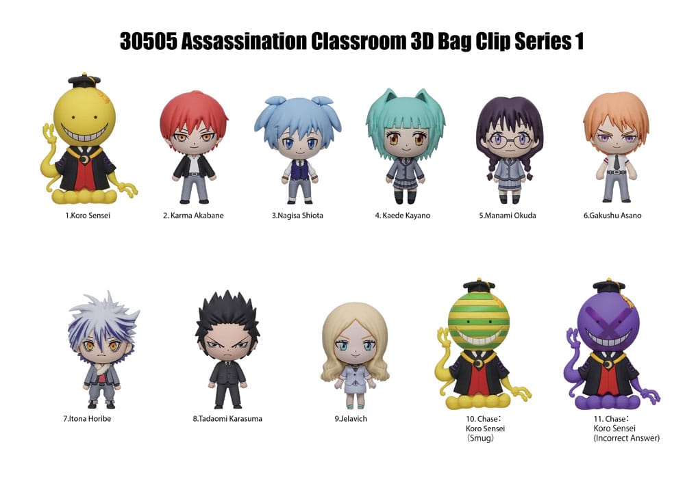Assassination Classroom 3D Foam Bag Clips Series 1 Display (24) Monogram Int.