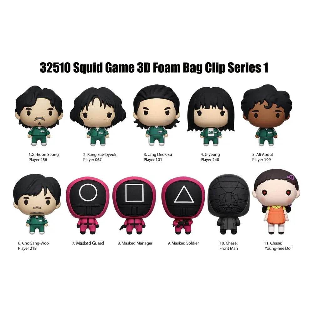 Squid Game 3D PVC Bag Clips Series 1 Display (24) Monogram Int.