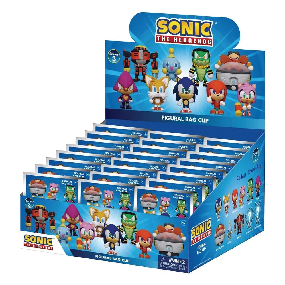 Sonic - The Hedgehog 3D PVC Bag Clips Series 3 Display (24) Monogram Int.