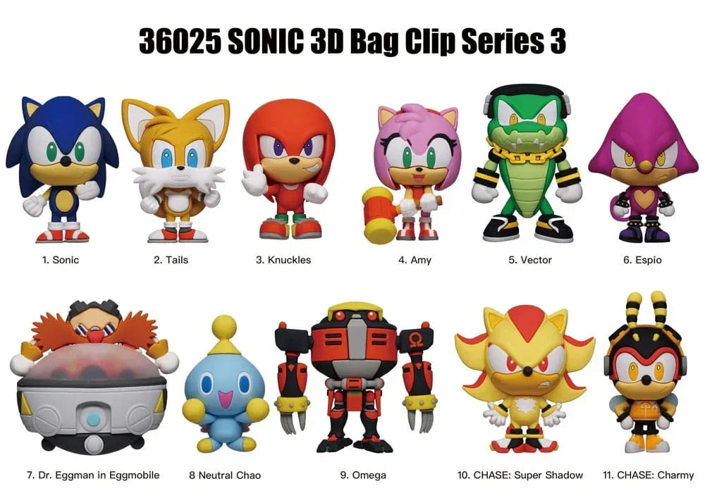 Sonic - The Hedgehog 3D PVC Bag Clips Series 3 Display (24) Monogram Int.