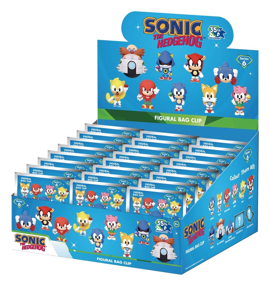 Sonic the Hedgehog 3D PVC Påsklämma Serie 6 Display (24) Officiellt Licensierad