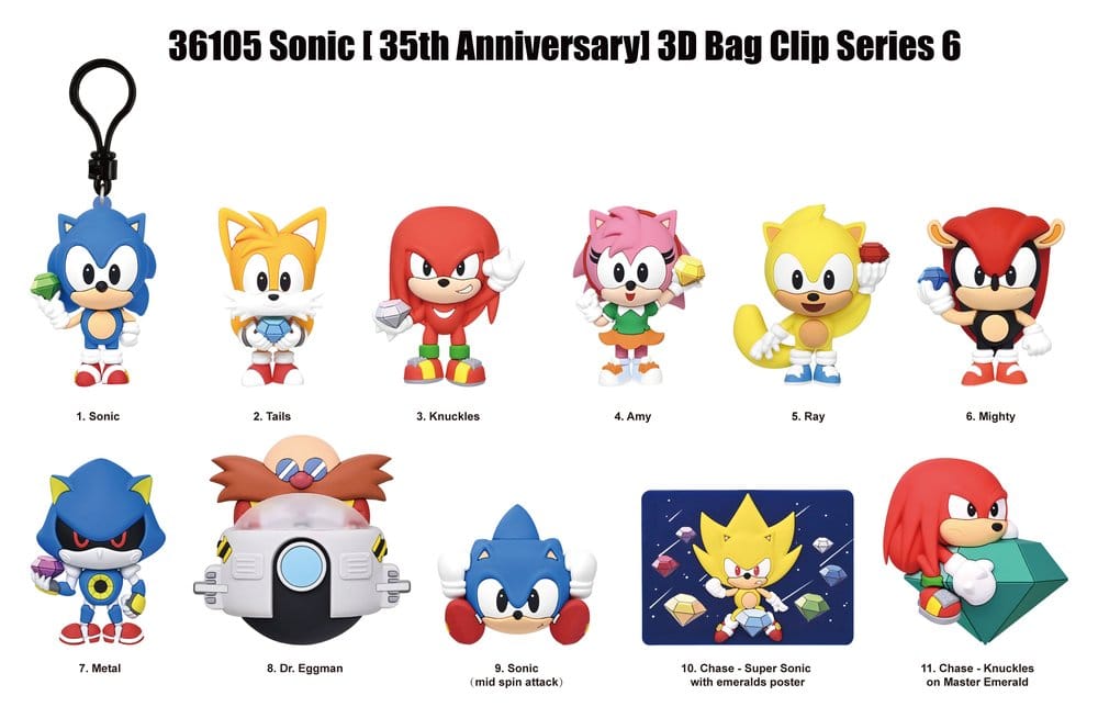Sonic the Hedgehog 3D PVC Påsklämma Serie 6 Display (24) Officiellt Licensierad