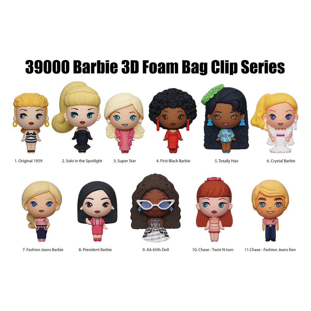 Barbie 3D PVC Bag Clips Series 1 Display (24) Monogram Int.