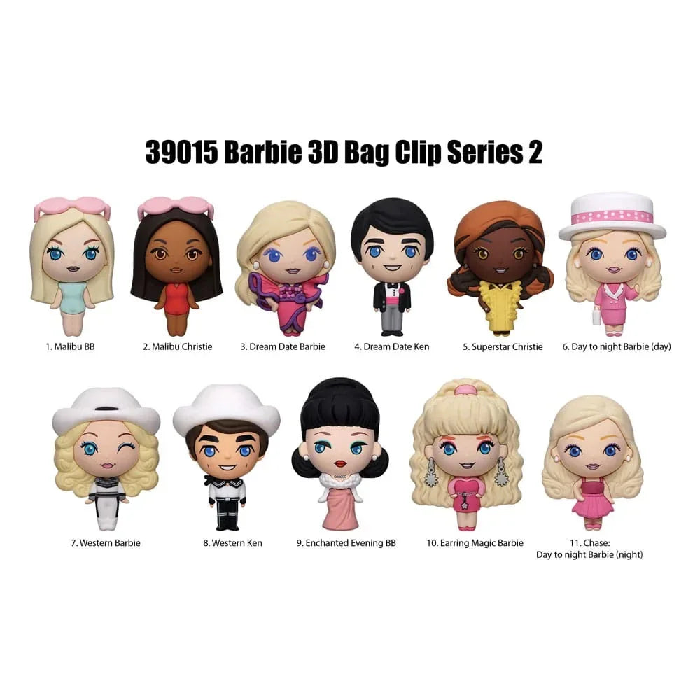 Barbie 3D Foam Bag Clips Series 2 Display (24) Monogram Int.