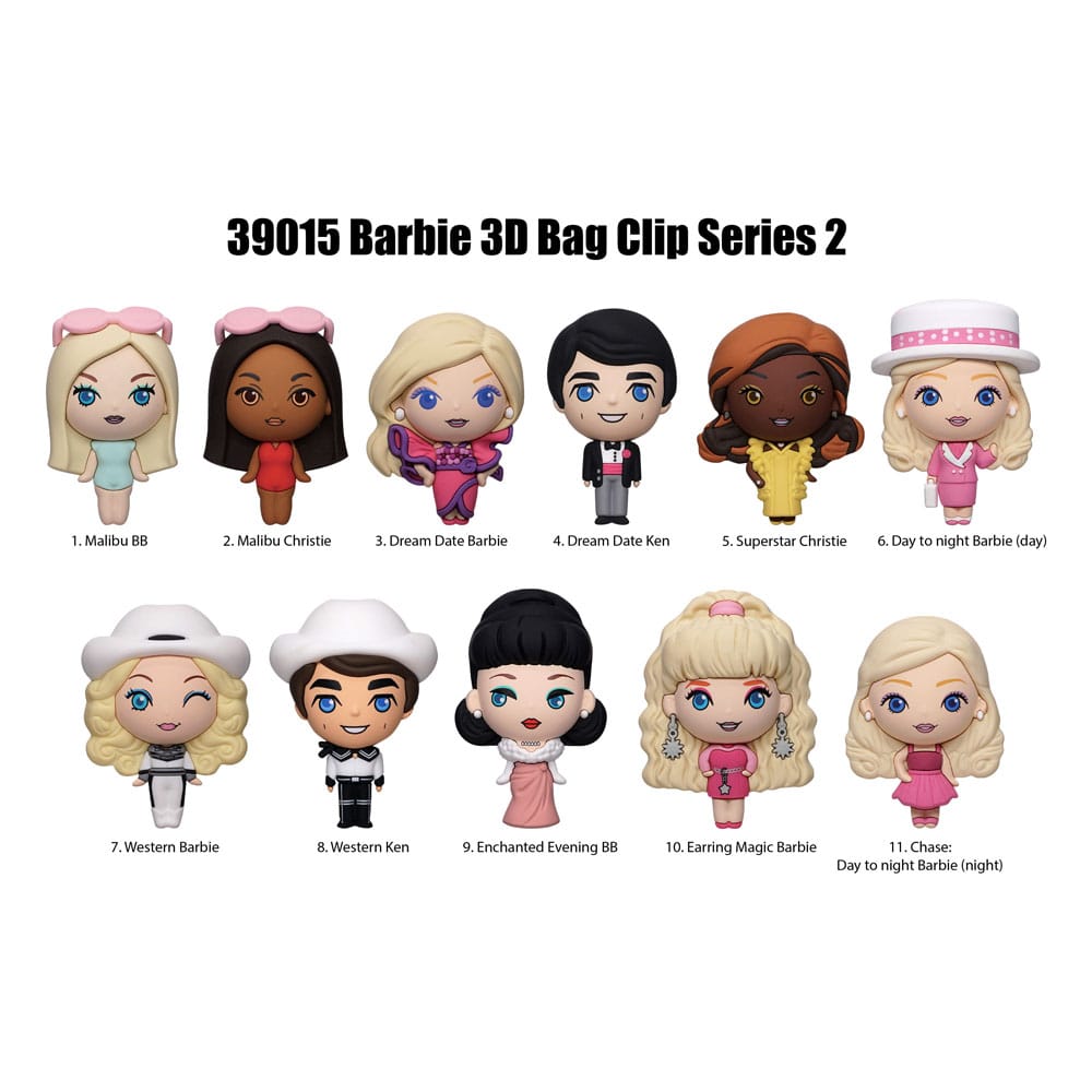 Barbie 3D Foam Bag Clips Series 2 Display (24) Monogram Int.