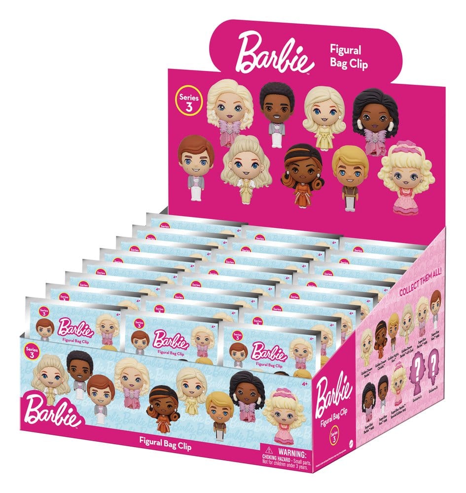 Barbie 3D PVC Påsklämma Serie 3 Display (24)