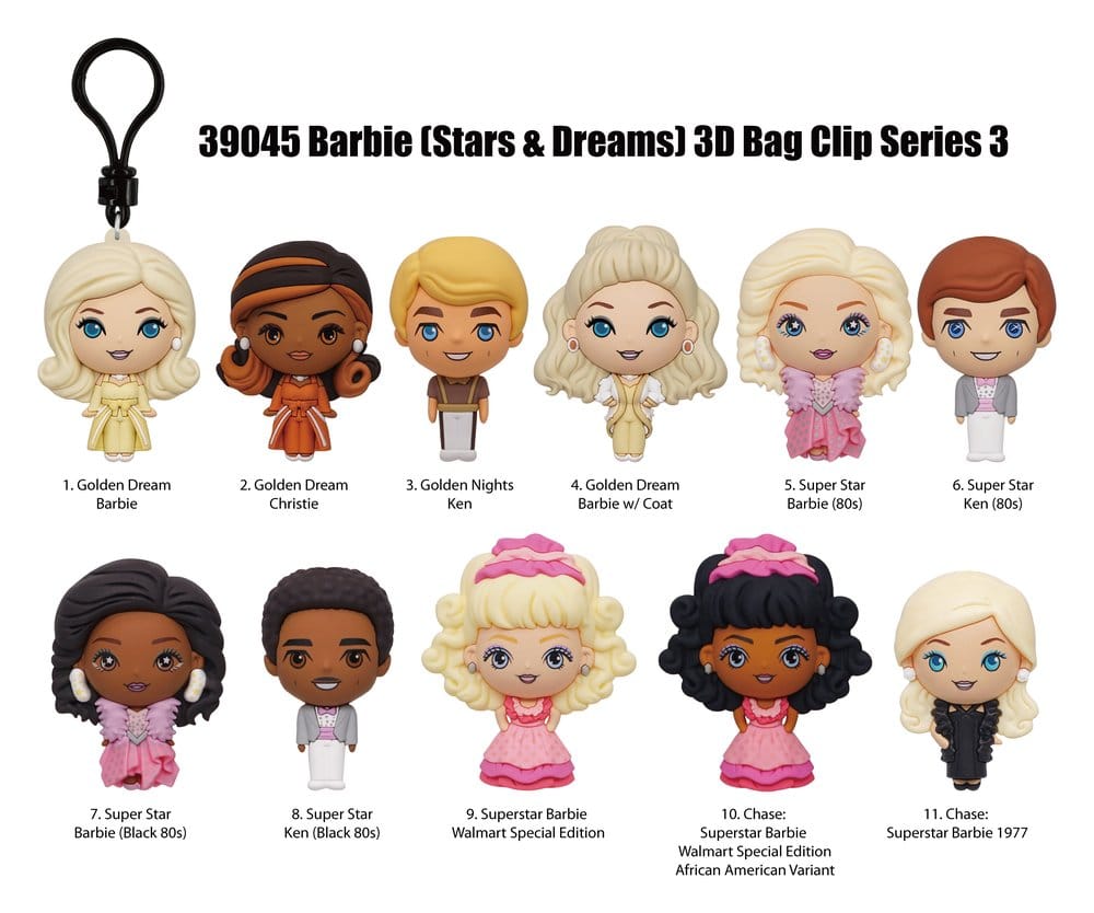 Barbie 3D PVC Påsklämma Serie 3 Display (24)