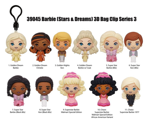 Barbie 3D PVC Påsklämma Serie 3 Display (24)