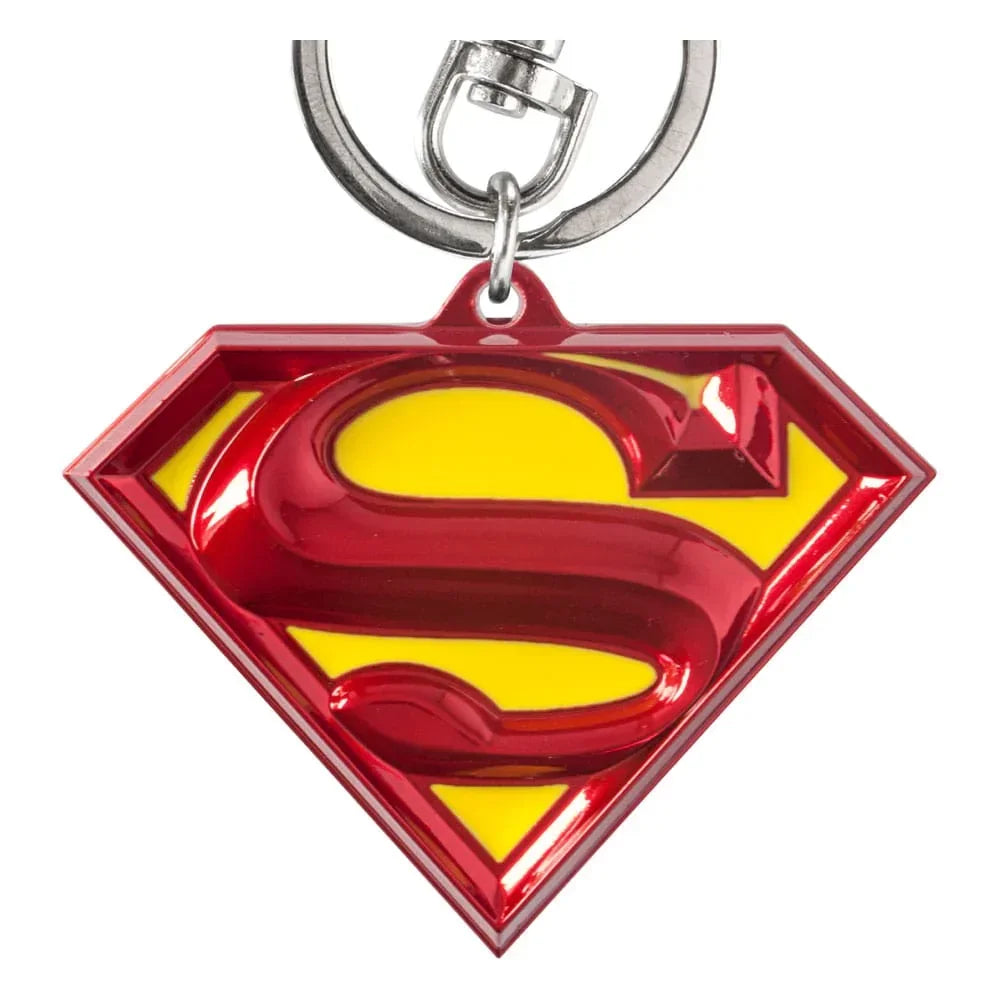 DC Pewter-Nyckelring Superman Logo färgad Monogram Int.