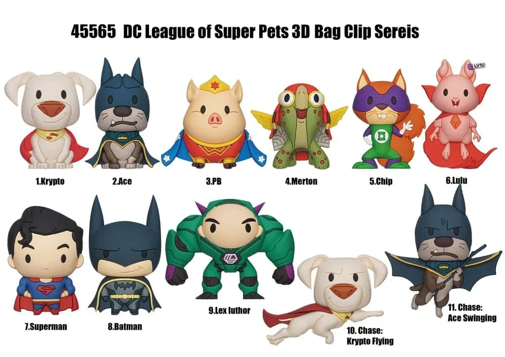DC Super Pets 3D PVC Bag Clips Series 1 Display (24) Monogram Int.