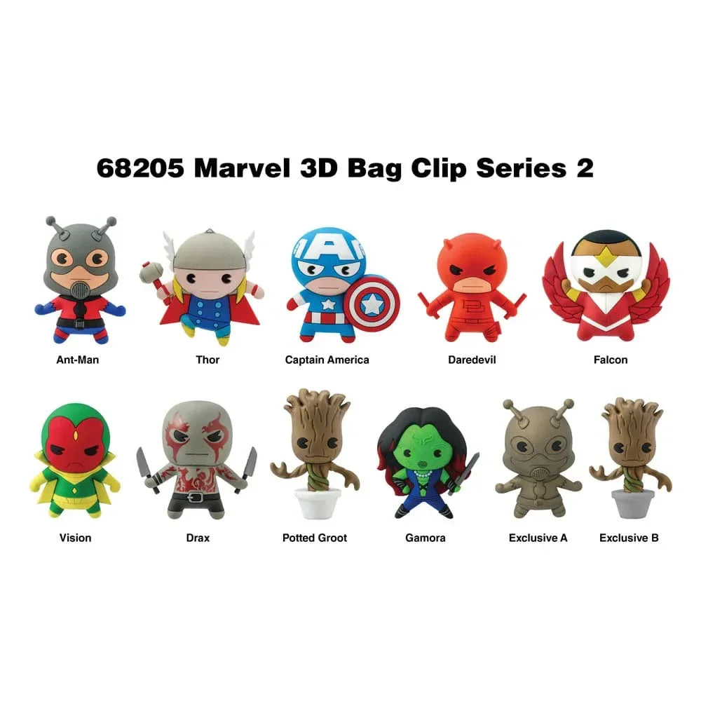 Marvel 3D PVC Bag Clips Series 2 Display (24) Monogram Int.